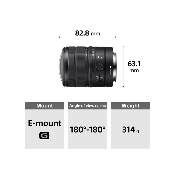 Sony E-mount 8-14mm Fisheye Zoom G Lens, , product-image